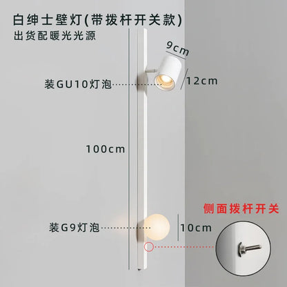 DecorBites™ Black/White Wooden Wall Lamp for Minimalist Style Living Spaces