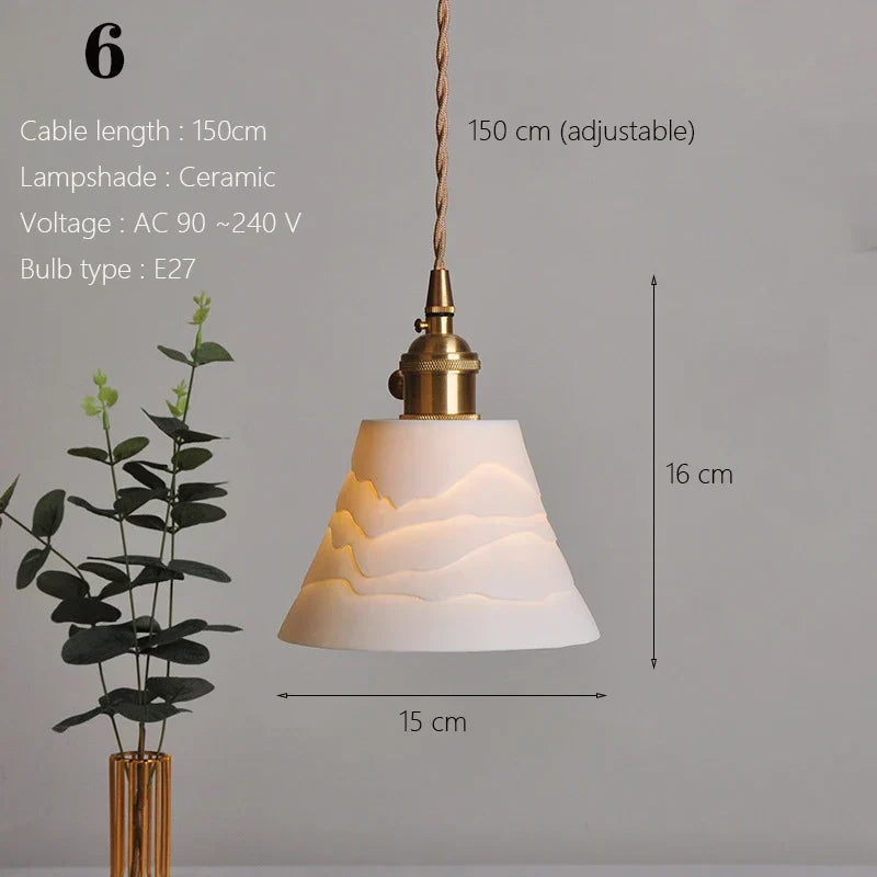™ Japanese Ceramic Pendant Light Scandinavian Style Luxury Lamp