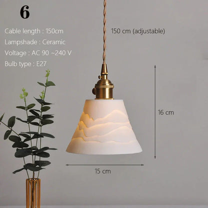 ™ Japanese Ceramic Pendant Light Scandinavian Style Luxury Lamp