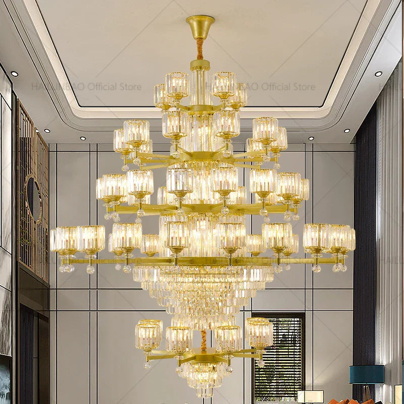 DecorBites™ Crystal Chandelier: Elegant Light Luxury Villa Bedroom Living Room Lamp
