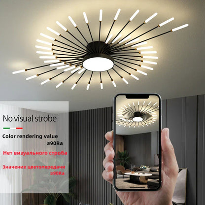 DecorBites™ LED Firework Chandelier: Modern Nordic Living Room Bedroom Pendant Light Fixtures