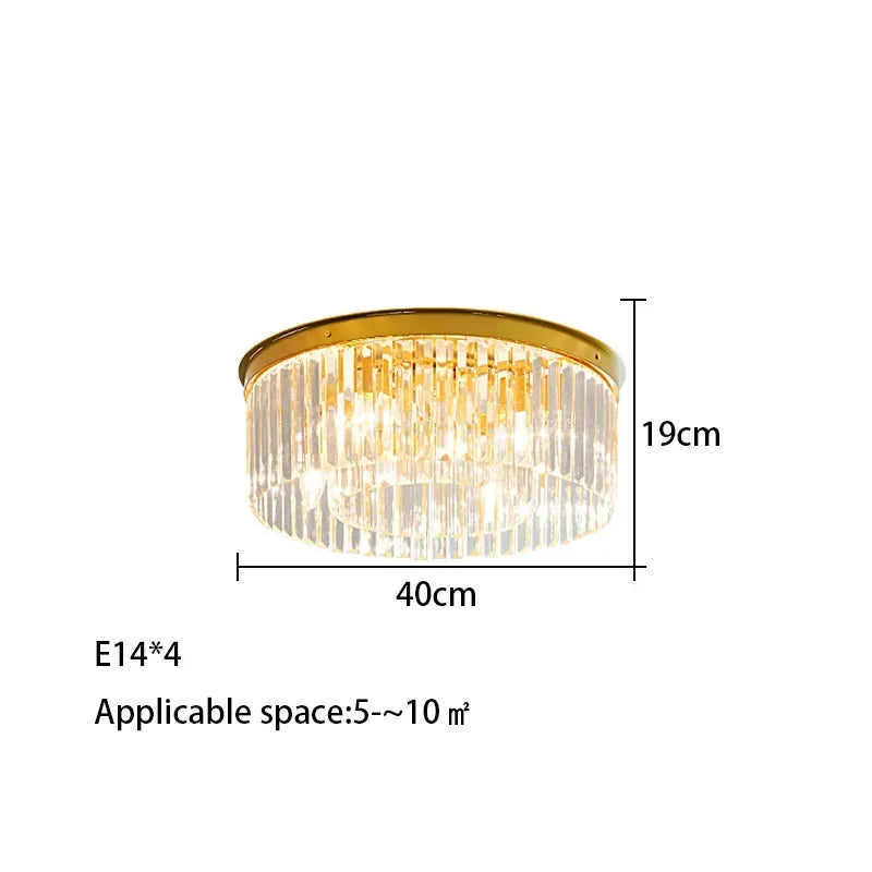 DecorBites™ Crystal Round Ceiling Chandelier for Elegant Living and Dining Rooms