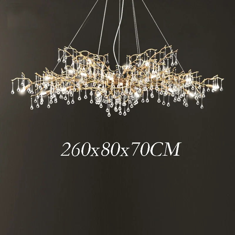 DecorBites™ Gold Crystal Chandelier: Modern LED Luxury Lighting for Living Room Villa