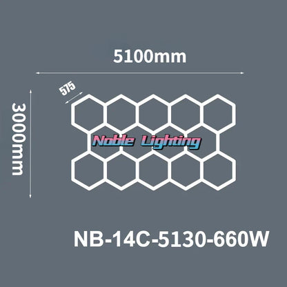 DecorBites™ Aluminum Housing Hexagon LED Light Bar Detailing Light 5X12M Honeycomb Ceiling Lamp