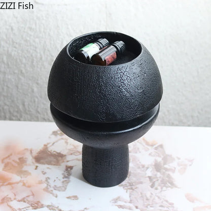 DecorBites™ Black Spherical Resin Sculpture Desk Decoration Abstract Art Aesthetic Ornament