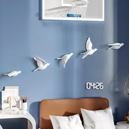 DecorBites™ 3D Bird Resin Statue Wall Decor for Children's Room - Animal Figurine Ornament