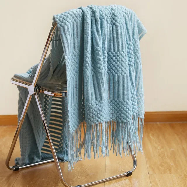 ™ Knitted Pineapple Grid Throw Blanket - Nordic Sofa Blanket for Home Decor