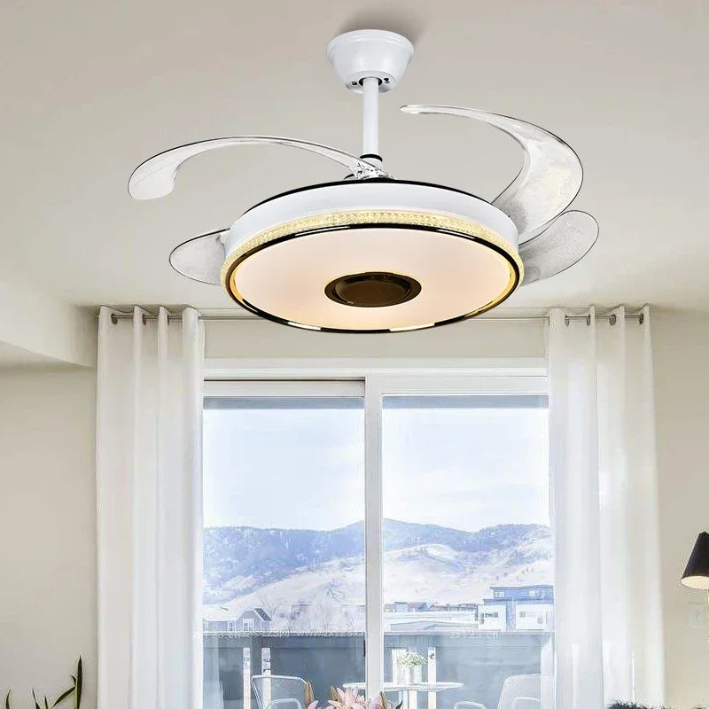 DecorBites™ 90 Modern Ceiling Fan with Bluetooth Speaker, LED Light, and Remote Control