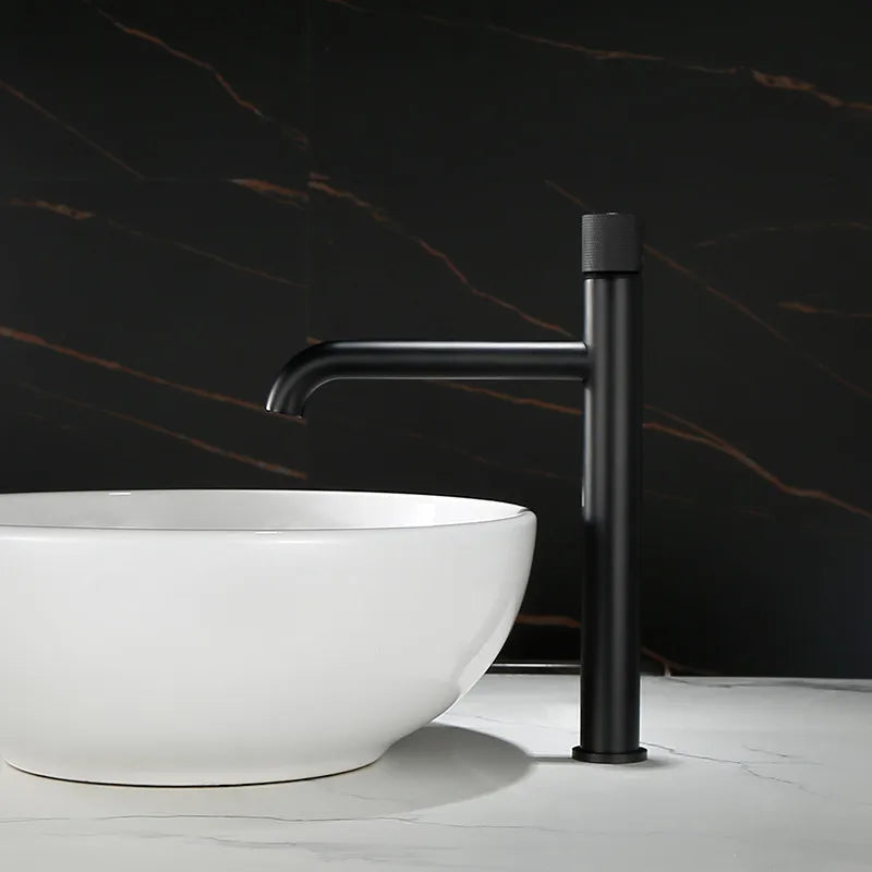 DecorBites™ Brushed Gold Basin Faucet: Solid Brass Hot Water Mixer Sink Tap