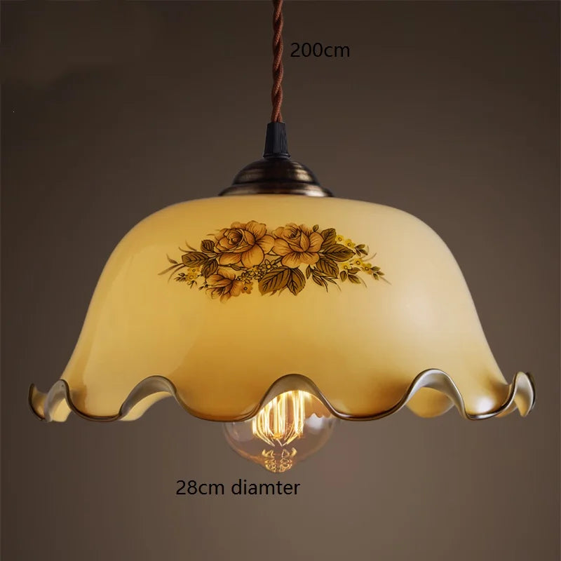 ™ Green Glass LED Pendant Light for Home, Restaurant, Bar, and Loft Style Decor.