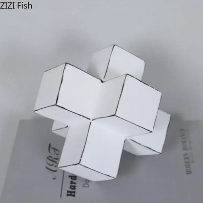 DecorBites™ Cube Block Sculpture Resin Desk Decoration Modern Artwork Ornament