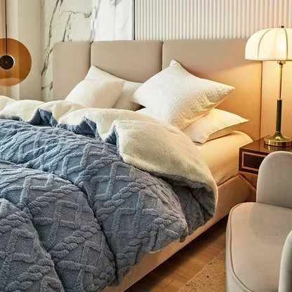 DecorBites™ Cozy Cashmere Blanket Duvet Cover - Soft Warm Fleece Quilt Cover for Beds