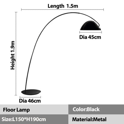 DecorBites™ Aluminum Shade Black LED Floor Lamp for Living Room & Bedroom
