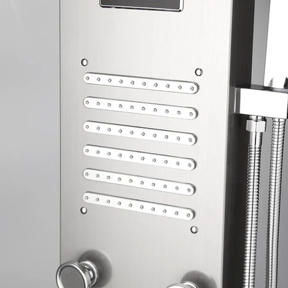 DecorBites™ Dark Grey LED Shower Panel Column with Rainfall Waterfall Spa Jets