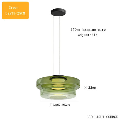 DecorBites™ Glass Plate Ceiling Pendant Lights LED Fixture