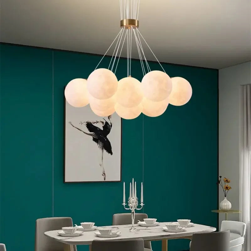 DecorBites™ LED Lunar Ball Chandeliers for Living Bedroom Home Decor Lighting