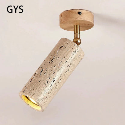DecorBites™ LED Natural Stone Spotlights for Ceiling and Wall, Walnut Log Wood, E27 Bulb