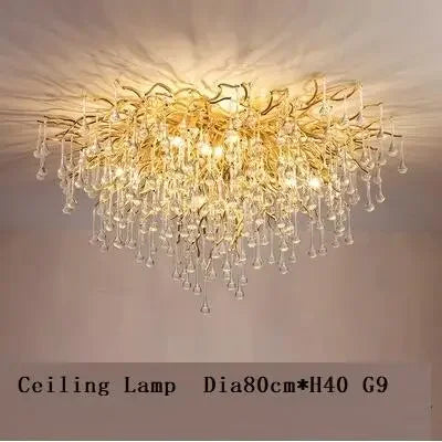 DecorBites™ Crystal Branch Chandelier for Living Bedroom Decoration LED Pendant Light