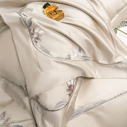 DecorBites™ Chic Flowers Embroidery Luxury Bedding Set - 1000TC Egyptian Cotton 4Pcs