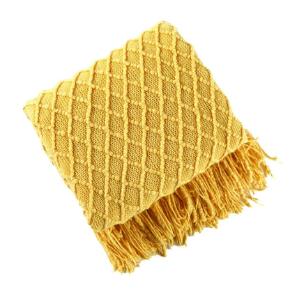 ™ Knitted Pineapple Grid Throw Blanket - Nordic Sofa Blanket for Home Decor