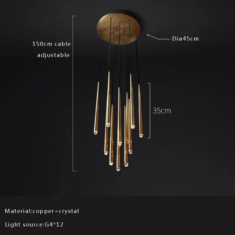 DecorBites™ Crystal Water Drop Ceiling Chandelier for Classic Living Room Decor
