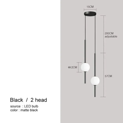 DecorBites™ Glass Ball Pendant Lights for Dining Room Bedroom Decor Lighting