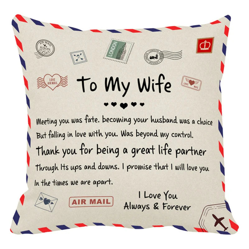 DecorBites™ Love Mom Cushion Cover 45x45cm - Family Anniversary Gift - Nordic Design