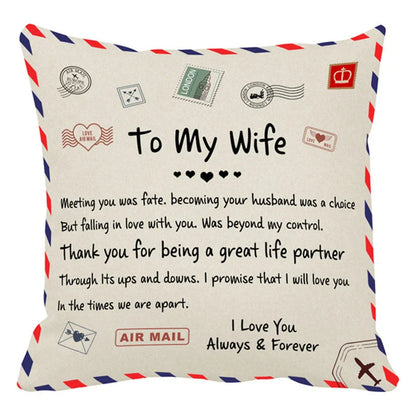 DecorBites™ Love Mom Cushion Cover 45x45cm - Family Anniversary Gift - Nordic Design