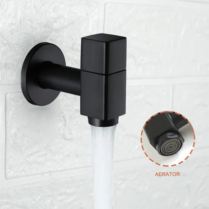 DecorBites™ Brass Black Wall Mount Garden Faucet for Extended Outdoor Use