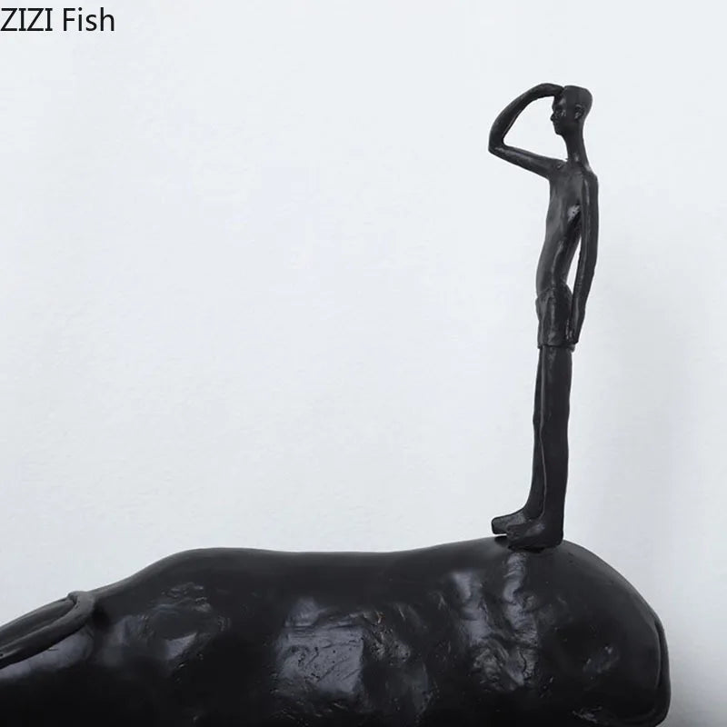 DecorBites™ Cowherd Shepherd Boy Resin Figure Sculpture for Modern Home Decor
