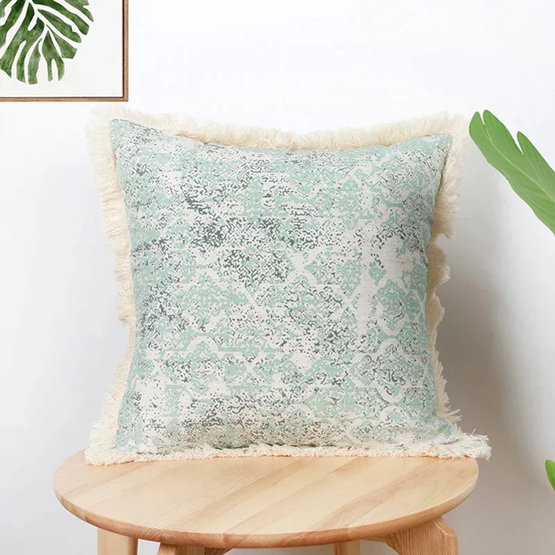 DecorBites™ Cotton Crochet Tassel Cushion Cover for Sofa Lumbar Backrest Home Decor