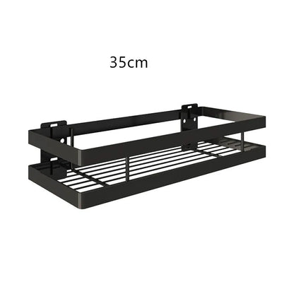 DecorBites™ Black SUS 304 Bathroom Shelf Shower Storage Basket Holder for Shampoo & Bath Essentials