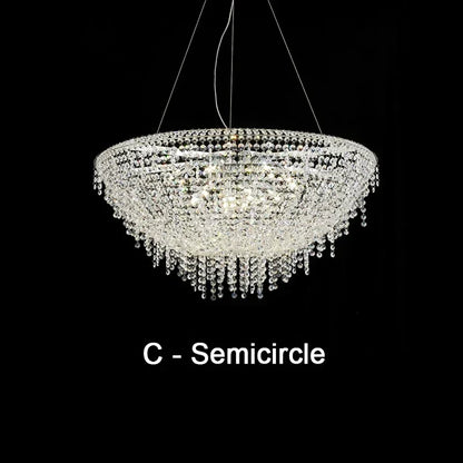DecorBites™ Crystal Chandelier: Modern Luxury LED Pendant Light for Living Dining Room