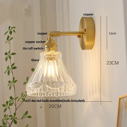 DecorBites™ Brass LED Wall Sconce with Pull Chain Switch, Nordic Design