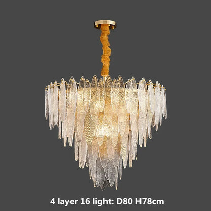 DecorBites™ Gold Metal Chain LED Pendant Lights for Modern Luxury Living Room