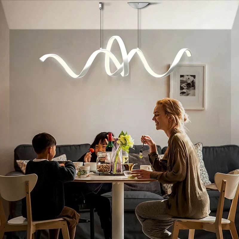 DecorBites™ Aluminum S-shaped Pendant Lamp for Dining Kitchen Island Lighting