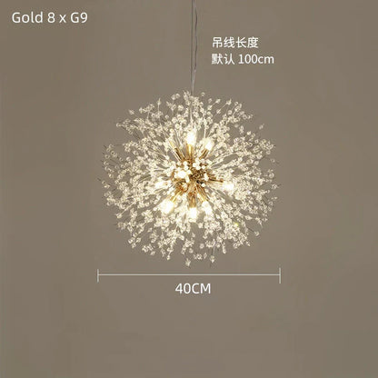 DecorBites™ Dandelion Crystal Ceiling Lamp Chandelier for Bedroom Dining Room Kitchen Island