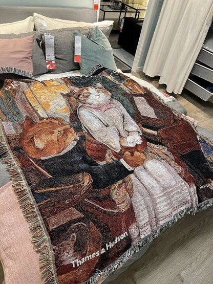 DecorBites™ Cat Oil Painting Blanket - Cozy Home Decor Throw & Bed Cover