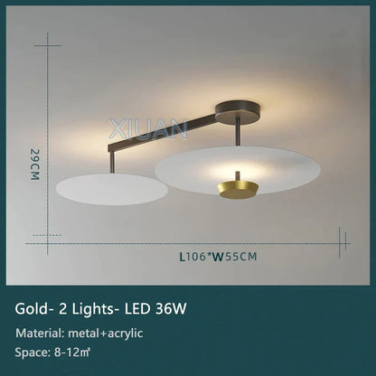 DecorBites™ Black Gold Round Chandelier with Remote Control Dimming Ceiling Lights