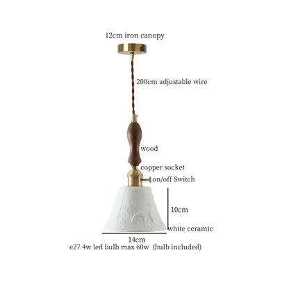DecorBites™ Ceramic LED Hanging Pendant Light - Modern Nordic Design for Home Decor