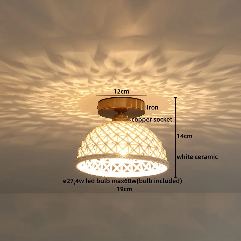 DecorBites™ Ceramic LED Ceiling Lamp Indoor Lighting Semi-Circular Light Fixture