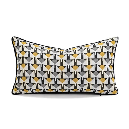DecorBites™ Geometric Elephant Chenille Cushion Cover, Soft Fringed Pillow Case, Home Decoration