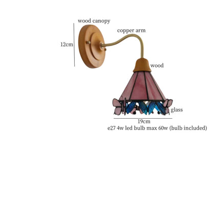 DecorBites™ Butterfly Glass LED Wall Light with Copper Arm for Home Decor.