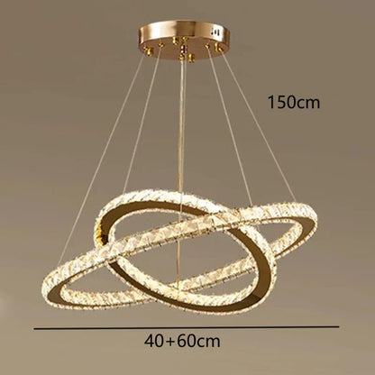 DecorBites™ Crystal Chandelier Stair Pendant Lamp Living Room Pendant Lights Interior Lighting