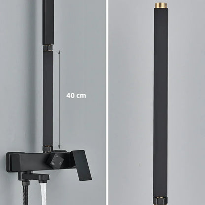 DecorBites™ Black Bathroom Shower Faucet Extension Tube - Round & Square 30/40cm General Interface