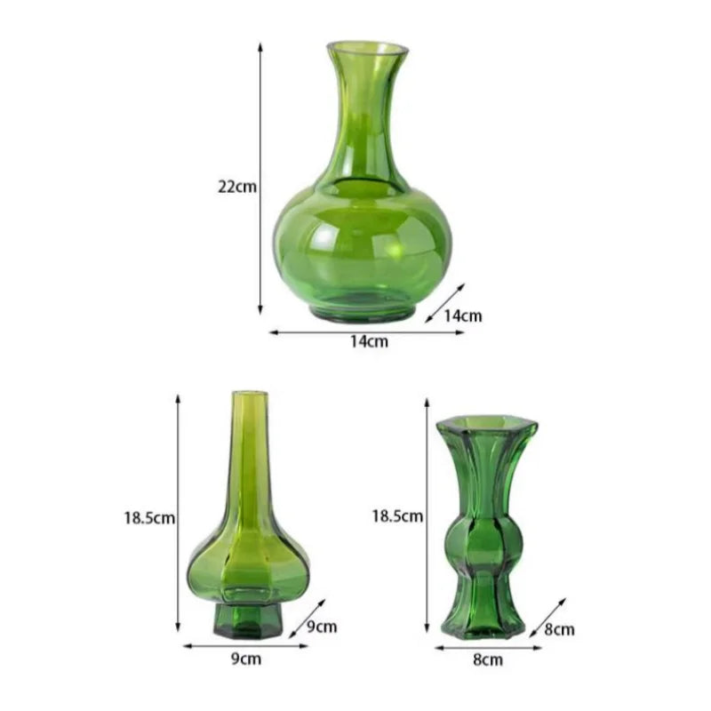 ™ Green Glass Geometry Vase Hydroponics Terrarium Home Decoration Accessory