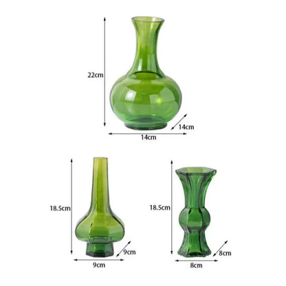 ™ Green Glass Geometry Vase Hydroponics Terrarium Home Decoration Accessory
