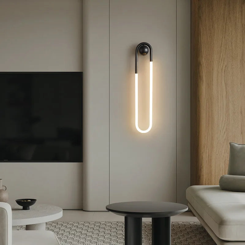 DecorBites™ Ellipse Wall Lights: Gold Black Copper White, 3-Color Dimming