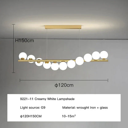 DecorBites™ Glass Ball G9 LED Ceiling Chandelier for Living Dining Kitchen Decor