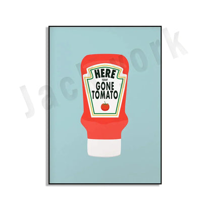 DecorBites™ Blue Cool Beans Pesto Pasta Food Art Poster Soy Pun